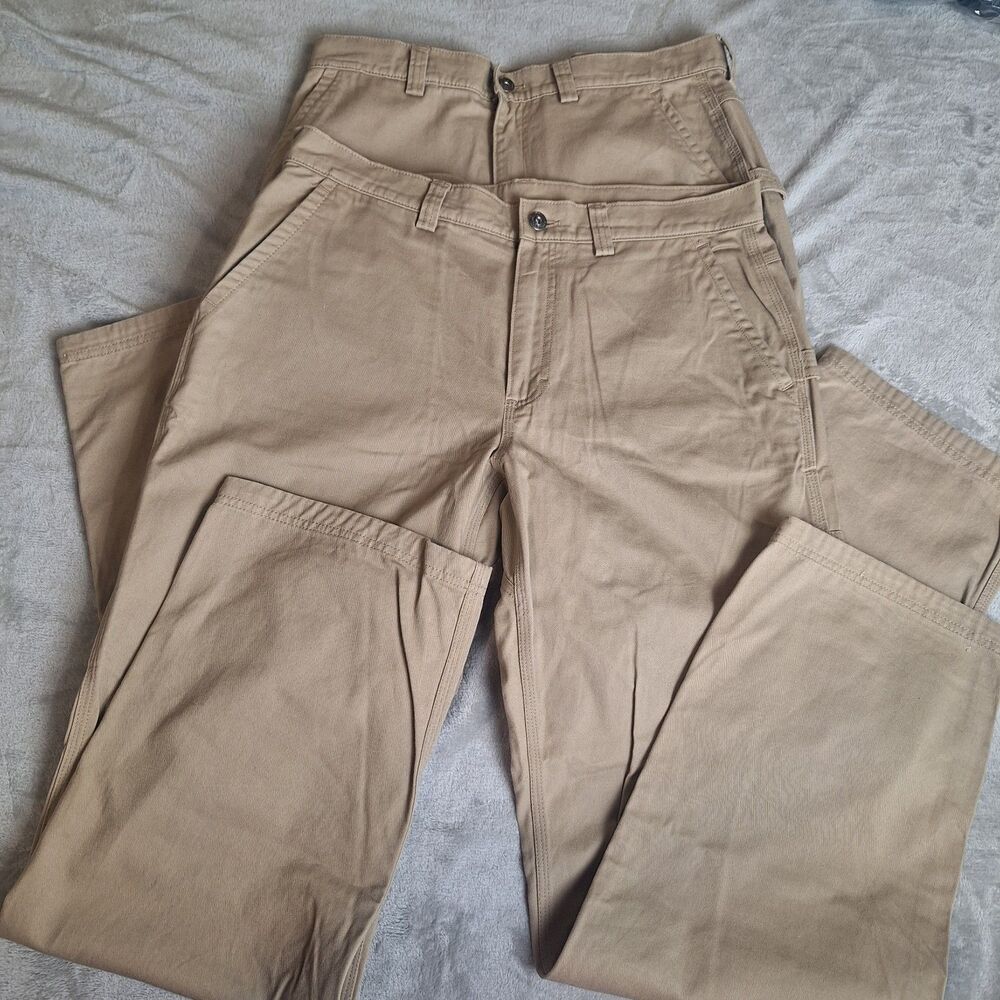 Lot of 2 Duluth Trading Co. Everyday Twill Carpenter Work Pants Crotch Gusset